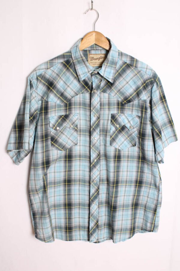 Camisa Wrangler Vintage Cuadros Azul "M/L"