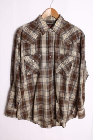 Camisa Vintage Marrones Cuadros "L"