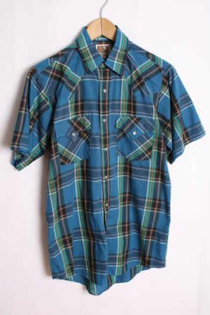 Camisa Ely Cattleman Vintage Cuadros Azules "S"
