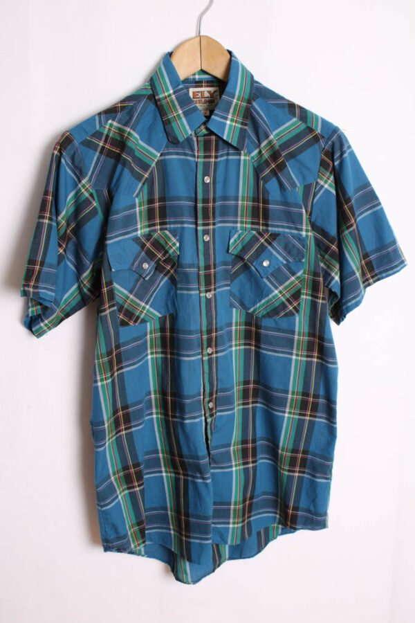 Camisa Ely Cattleman Vintage Cuadros Azules "S"