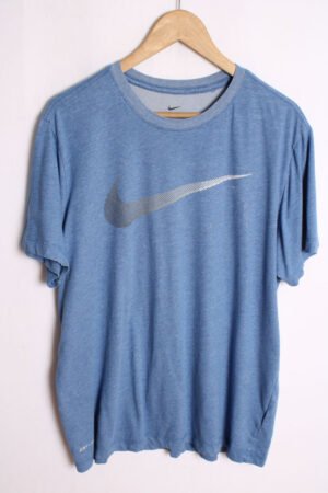 Camiseta Nike Dry Fit Vintage Azul Jaspeada "L"