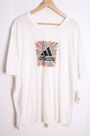 Camiseta Vintage Blanca Deportiva Adidas "2XL"