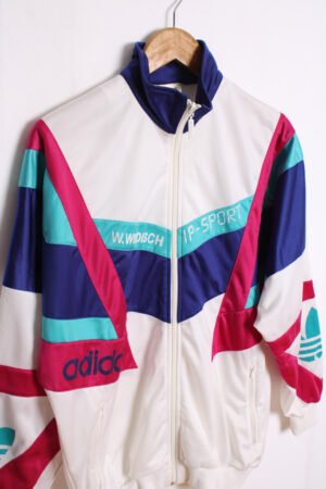 Crazy Jacket Adidas Vintage Blanca y Pastel "M"