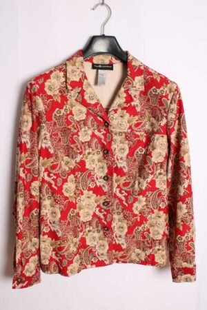 Chaqueta Vintage Roja Flores y Paisley "M/L"
