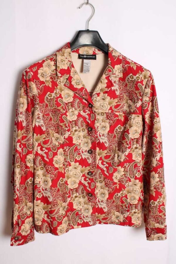Chaqueta Vintage Roja Flores y Paisley "M/L"