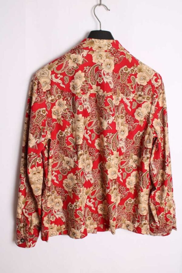 Chaqueta Vintage Roja Flores y Paisley "M/L"