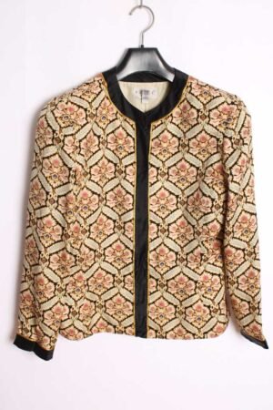 Chaqueta Abierta de Seda Vintage Mosaico "S"