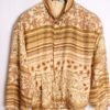 Bomber Vintage Seda Hojas Beige "XL/2XL"