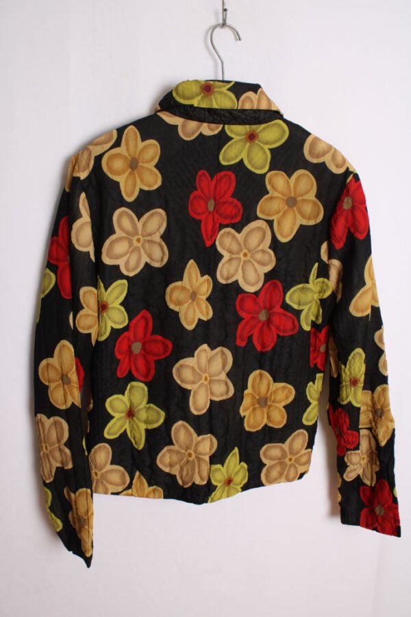 crazy print jacket vintage mujer-31 Chaqueta Negra Vintage Flores y Lentejuelas "L/XL"