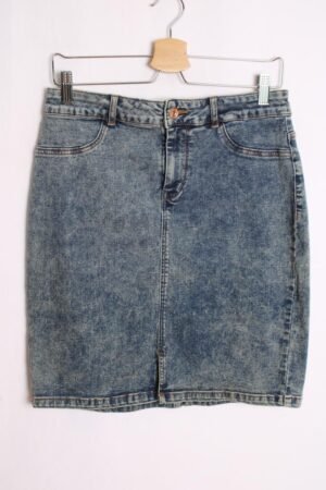 falda-denim-vintage-33.jpg Falda Recta Vintage Lavado Lejia "M"