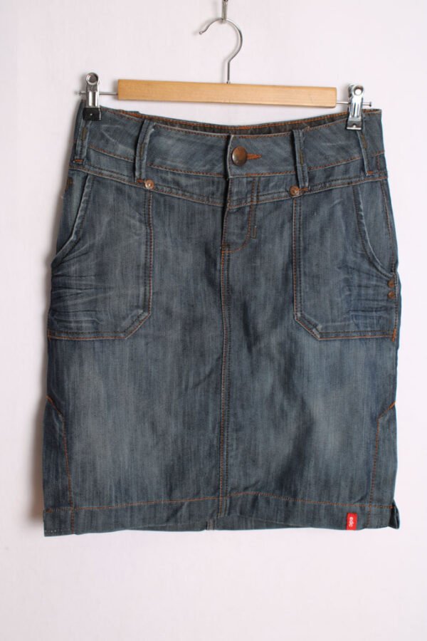 Falda Denim Vintage Efecto Desgastado "S"