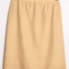 Falda Vintage Midi de  Seda Lápiz Beige "S"