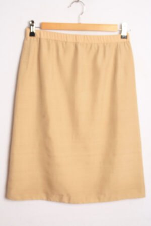 Falda Vintage Midi de  Seda Lápiz Beige "S"