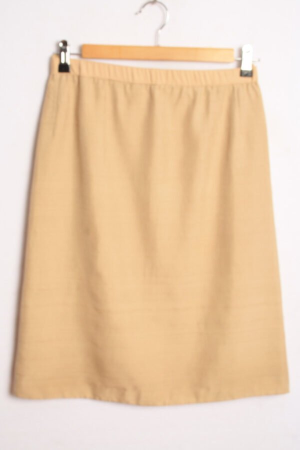 Falda Vintage Midi de  Seda Lápiz Beige "S"
