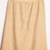 Falda Vintage Midi de  Seda Lápiz Beige "S"