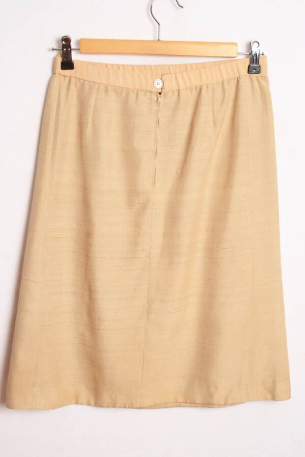 Falda Vintage Midi de  Seda Lápiz Beige "S"