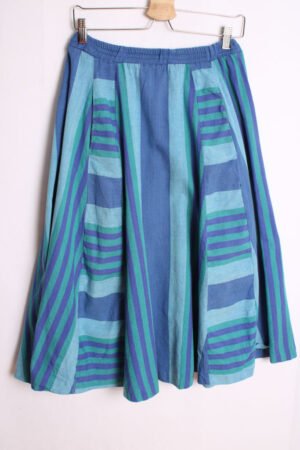 Falda Vintage Rayas Azul y Verde "XS/S"