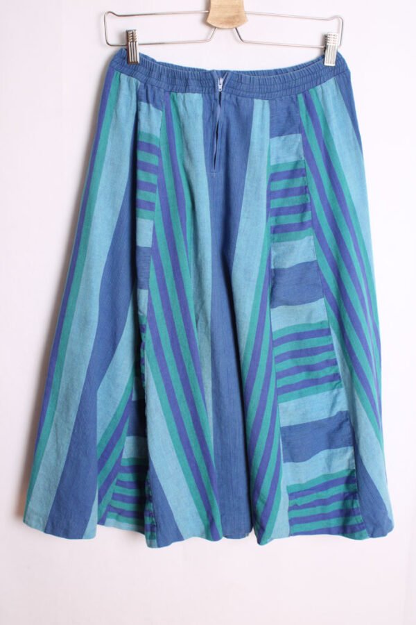 Falda Vintage Rayas Azul y Verde "XS/S"