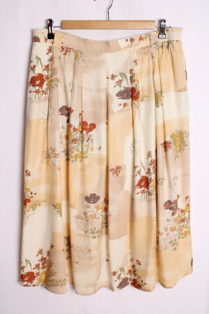 Falda Beige Vintage Print Flores "XL"