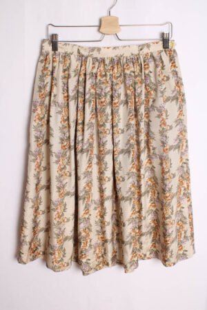 Falda Crema Vintage Estampado Flores "M"