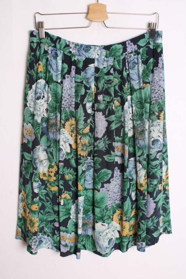 Falda Vintage Marino Estampado Flores "L/XL"