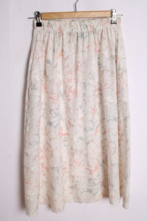 Falda Midi Vintage Flores Tonos Pastel "S/M"