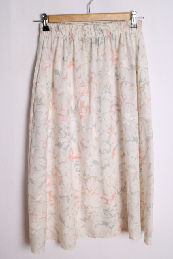 Falda Midi Vintage Flores Tonos Pastel "S/M"