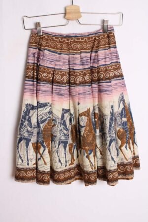 Falda Plisada Vintage Print Jinetes Etruscos "2XS"