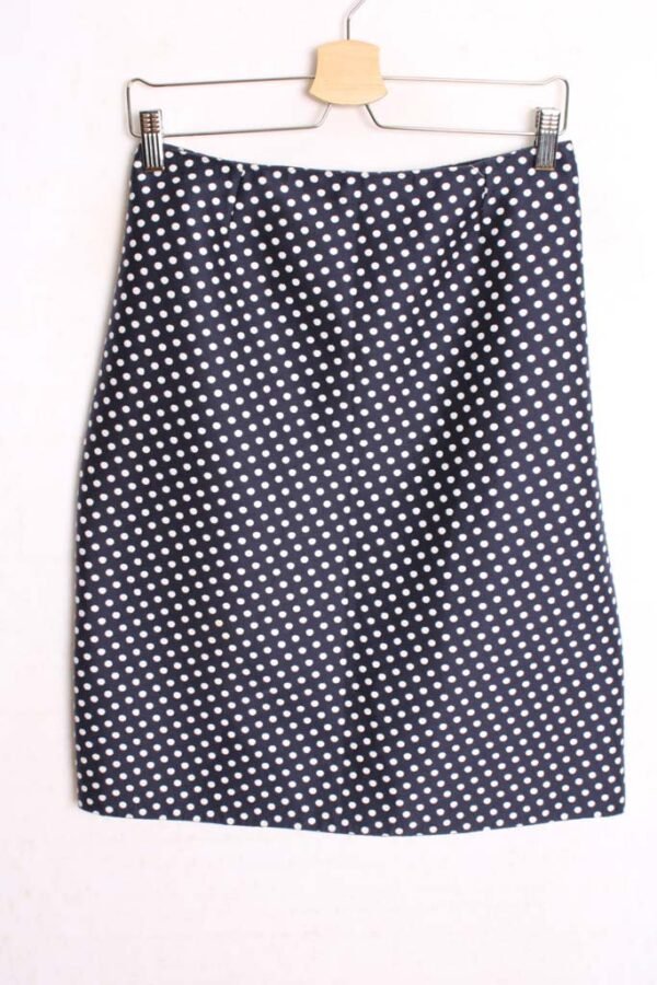 Falda Vintage Azul Marino con Lunares Blancos "XL"