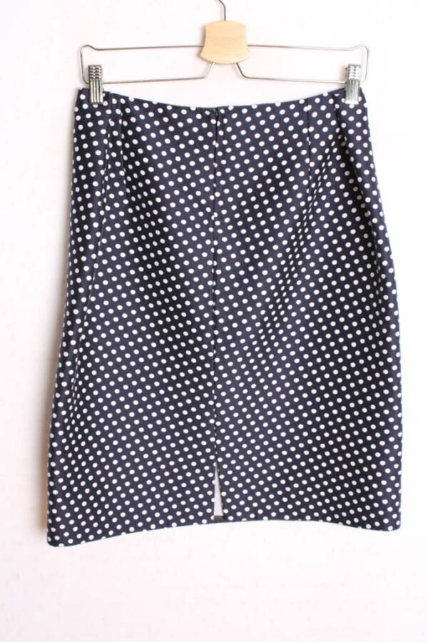Falda Vintage Azul Marino con Lunares Blancos "XL"