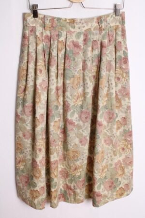 Falda Vintage Midi Flores Pastel "S/M"