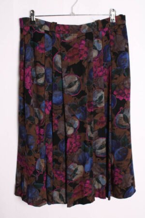 Falda Print Flores Vintage Tonos Oscuros "XL"