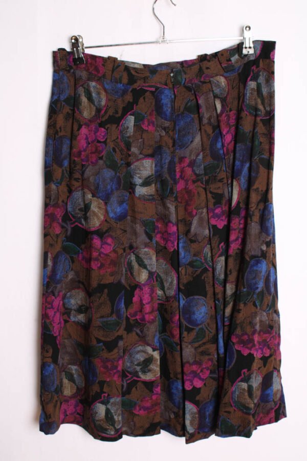 Falda Print Flores Vintage Tonos Oscuros "XL"