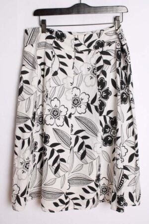 Falda Blanca y Negro Vintage de Lino "L"