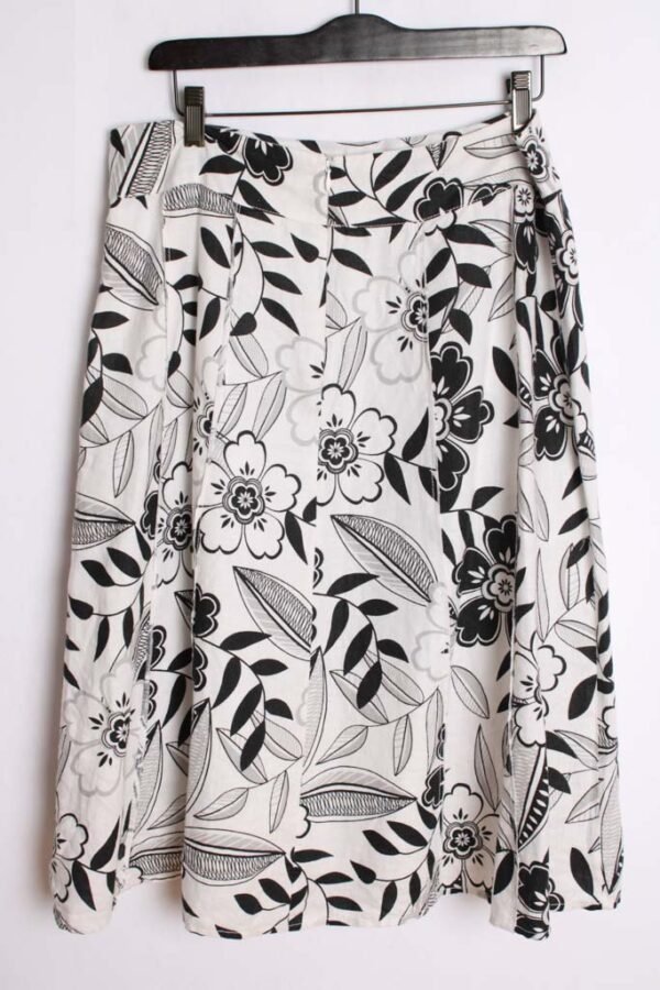 Falda Blanca y Negro Vintage de Lino "L"
