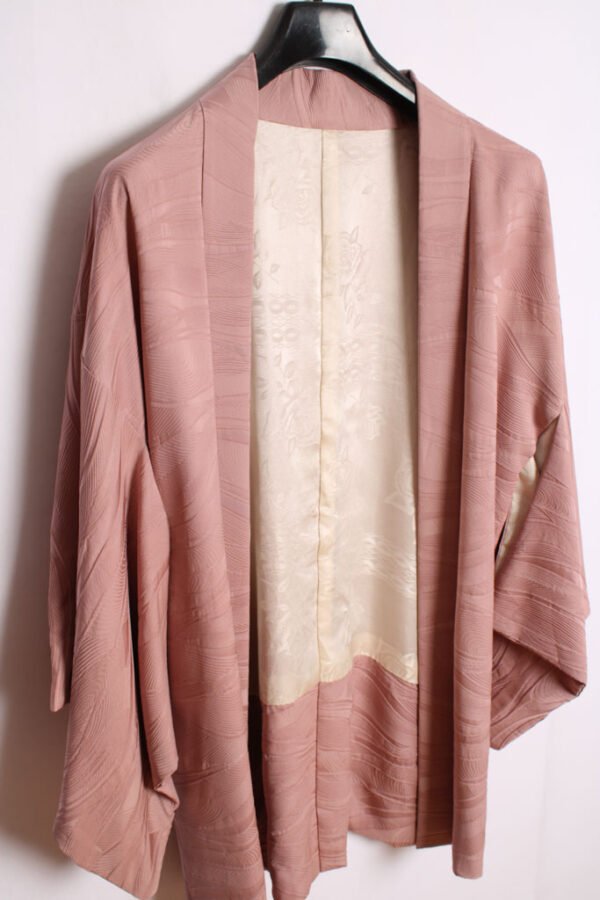 Haori Japonés Vintage Kimono  Rosa Empolvado