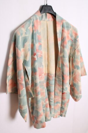 Haori Japonés Vintage Print Kimono Tonos Pastel