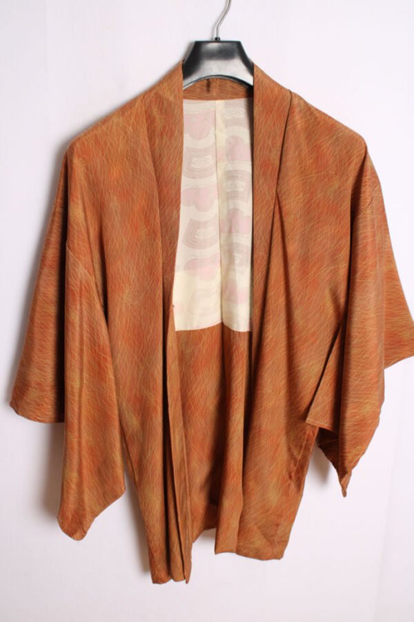 kimono haori vintage-47 Haori Japonés Vintage Kimono Color Cobrizo