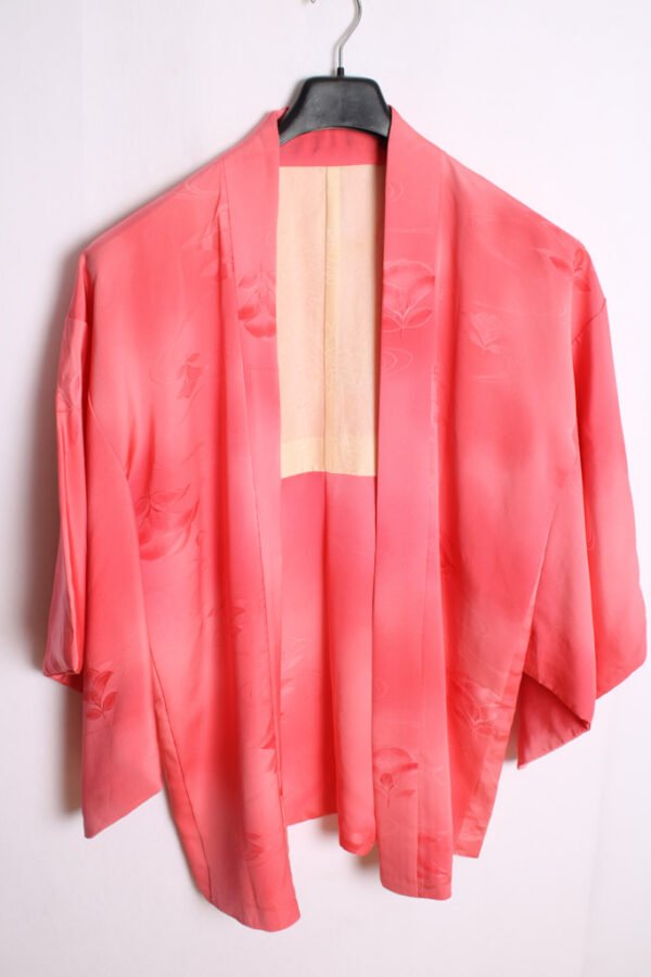 Haori Japonés Vintage Kimono Rosa Chicle