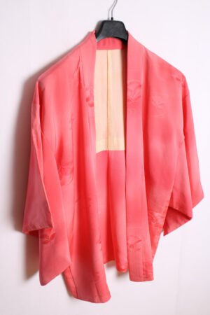 Haori Japonés Vintage Kimono Rosa Chicle