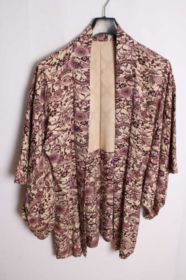 Haori Japonés Vintage Kimono Estampado Morado