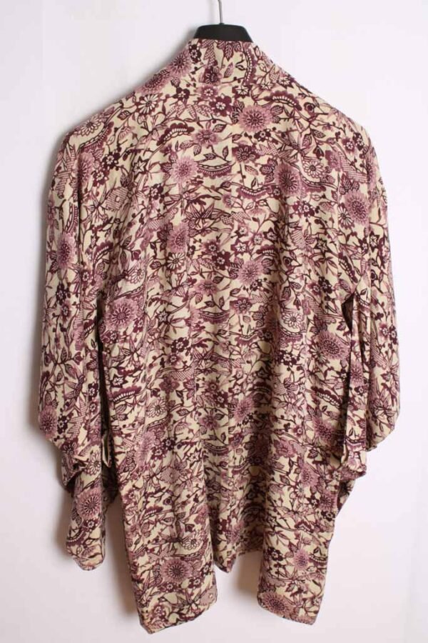 Haori Japonés Vintage Kimono Estampado Morado