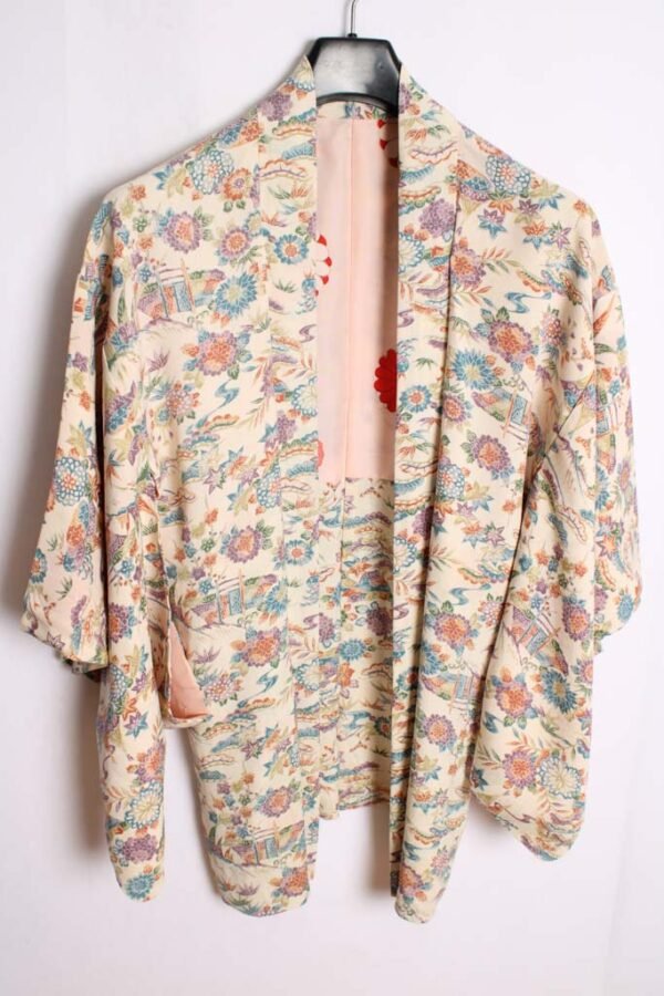 Kimono Haori Vintage Blanco Crudo Estampado