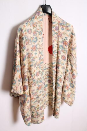 Kimono Haori Vintage Blanco Crudo Estampado
