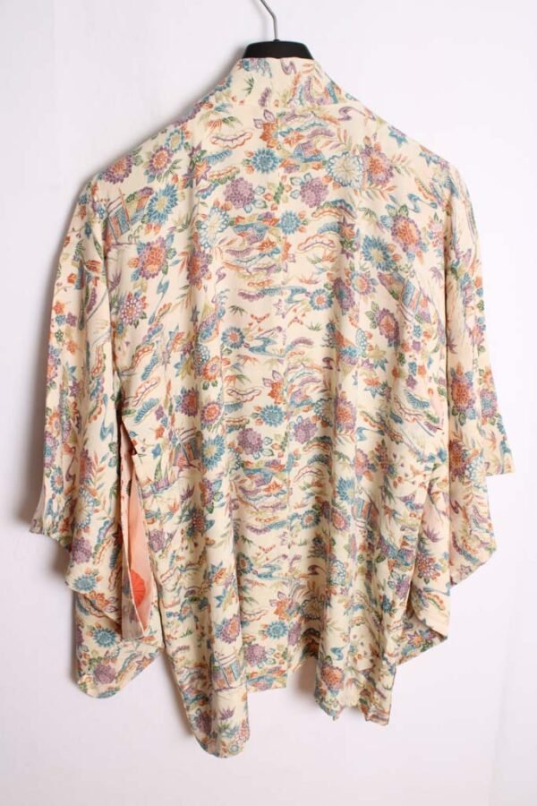 Kimono Haori Vintage Blanco Crudo Estampado