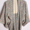 Kimono Haori Japonés Vintage Azul con Flores