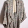 Kimono Haori Japonés Vintage Azul con Flores