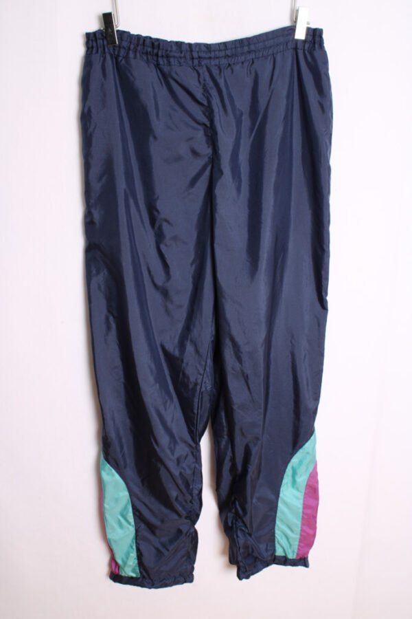 Pantalón Tactel Azul Marino Vintage con Franjas "L"