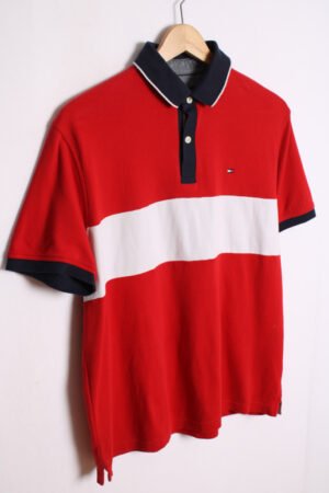 Polo Vintage Tommy Hilfiger Rojo y Blanco "M"