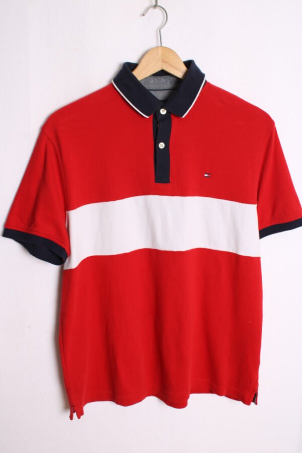 Polo Vintage Tommy Hilfiger Rojo y Blanco "M"